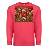 Cardinal red flower and cactus with cowhide and aztec Premium Sweatshirt - Artiststas