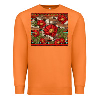Carrot red flower and cactus with cowhide and aztec Premium Sweatshirt - Artiststas