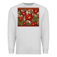 Dove Grey red flower and cactus with cowhide and aztec Premium Sweatshirt - Artiststas