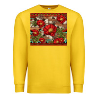 Red Flower And Cactus With Cowhide And Aztec Premium Sweatshirt | Teevron
