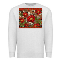 Oatmeal Heather red flower and cactus with cowhide and aztec Premium Sweatshirt - Artiststas