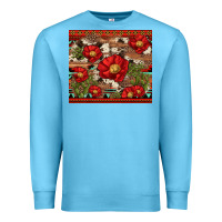 Ocean Blue red flower and cactus with cowhide and aztec Premium Sweatshirt - Artiststas