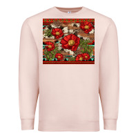 Pale Pink red flower and cactus with cowhide and aztec Premium Sweatshirt - Artiststas