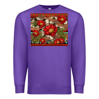 Purple red flower and cactus with cowhide and aztec Premium Sweatshirt - Artiststas