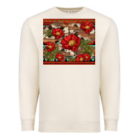 Sandshell red flower and cactus with cowhide and aztec Premium Sweatshirt - Artiststas