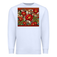 White red flower and cactus with cowhide and aztec Premium Sweatshirt - Artiststas