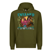 Army Green untamed cowgirl Premium Hoodie - NancyCooperArtShop