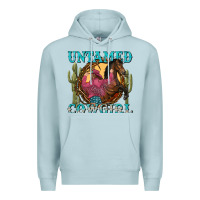 Blue Mist untamed cowgirl Premium Hoodie - NancyCooperArtShop