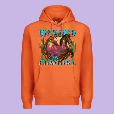 Untamed Cowgirl Premium Hoodie Designed By Nancycooperartshop