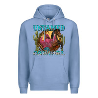 Colony Blue untamed cowgirl Premium Hoodie - NancyCooperArtShop