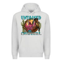 Dove Grey untamed cowgirl Premium Hoodie - NancyCooperArtShop