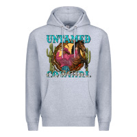 Heather Grey untamed cowgirl Premium Hoodie - NancyCooperArtShop