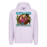 Lilac untamed cowgirl Premium Hoodie - NancyCooperArtShop