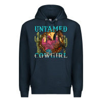 Navy untamed cowgirl Premium Hoodie - NancyCooperArtShop