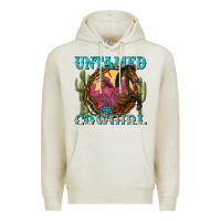 Oatmeal Heather untamed cowgirl Premium Hoodie - NancyCooperArtShop