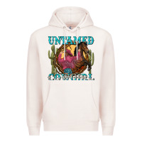 Pale Pink untamed cowgirl Premium Hoodie - NancyCooperArtShop