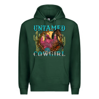 Sports Green untamed cowgirl Premium Hoodie - NancyCooperArtShop