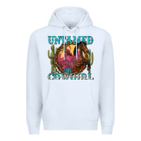 White untamed cowgirl Premium Hoodie - NancyCooperArtShop