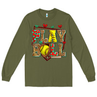Army Green play ball softball Long Sleeve Tee - Zillion Design Studio