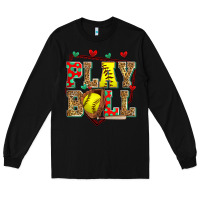 Black play ball softball Long Sleeve Tee - Zillion Design Studio