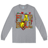 Heather Grey play ball softball Long Sleeve Tee - Zillion Design Studio