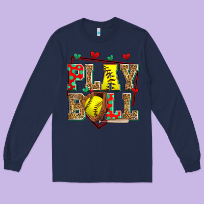 Play Ball Softball Long Sleeve Tee Designed By Zillion Design Studio