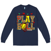 Navy play ball softball Long Sleeve Tee - Zillion Design Studio