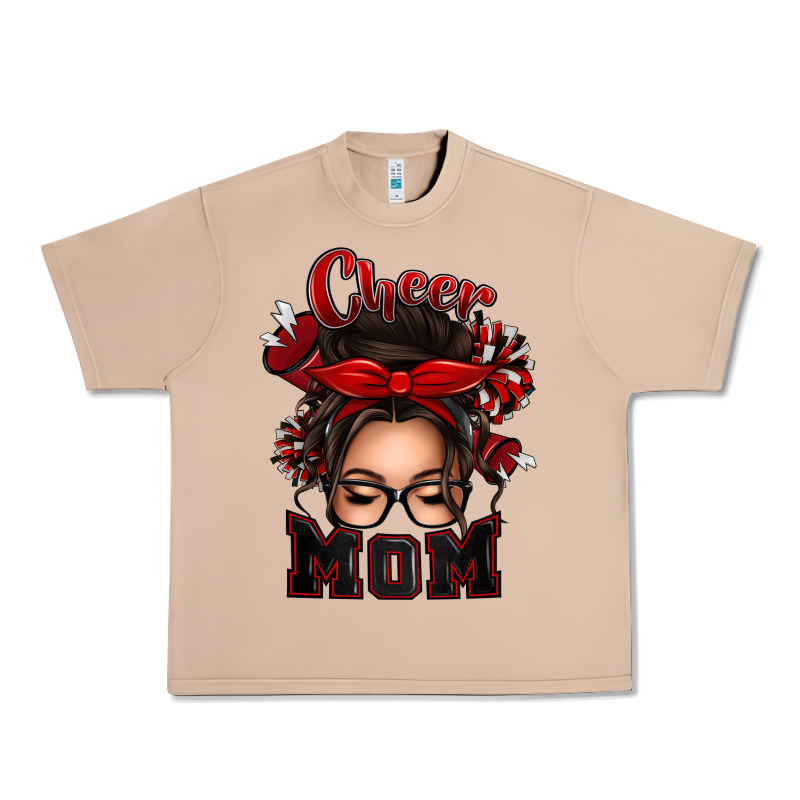 Cheer Mom Messy Bun Urban Heavy Tee by texasbilliewilder | Teevron