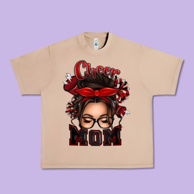Urban Heavy Tee cheer mom messy bun