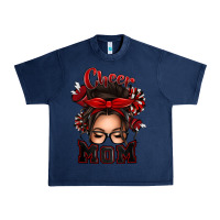 Navy cheer mom messy bun Urban Heavy Tee - texasbilliewilder