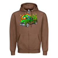 Chestnut st patricks shamrock gold rainbow balloon candy truck Zipper Hoodie - FaDigitalArtStudio