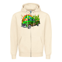 Sandshell st patricks shamrock gold rainbow balloon candy truck Zipper Hoodie - FaDigitalArtStudio