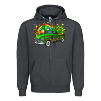 Smoke st patricks shamrock gold rainbow balloon candy truck Zipper Hoodie - FaDigitalArtStudio