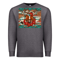 Charcoal Heather longhorn with gemstone Premium Sweatshirt - Artiststas