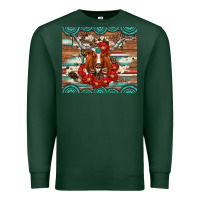Sports Green longhorn with gemstone Premium Sweatshirt - Artiststas