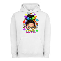 Pigment Lunar Rock LGBTQ+ Messy Bun Mum Love With Hearts Urban Hoodie - BundleAndBundleShop