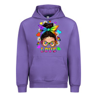 Tulip LGBTQ+ Messy Bun Mum Love With Hearts Urban Hoodie - BundleAndBundleShop