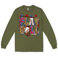 Army Green play ball baseball Long Sleeve Tee - Zillion Design Studio