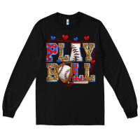 Black play ball baseball Long Sleeve Tee - Zillion Design Studio