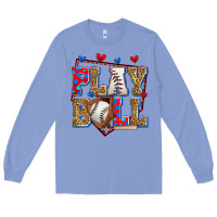 Colony Blue play ball baseball Long Sleeve Tee - Zillion Design Studio