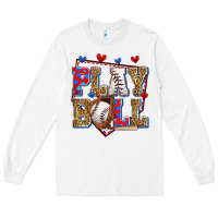 White play ball baseball Long Sleeve Tee - Zillion Design Studio