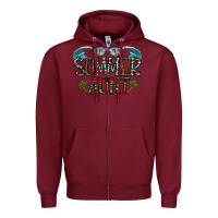 Burgundy summer aunt Zipper Hoodie - CowhideDigitalArt