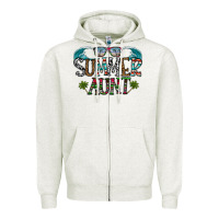 Oatmeal Heather summer aunt Zipper Hoodie - CowhideDigitalArt