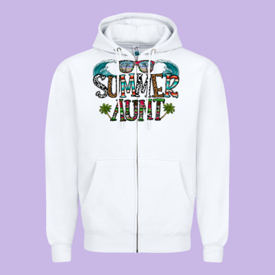 Summer Aunt Zipper Hoodie Designed By Cowhidedigitalart