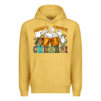 Antique Gold western cheers with ghosts Premium Hoodie - NancyCooperArtShop