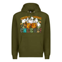 Army Green western cheers with ghosts Premium Hoodie - NancyCooperArtShop