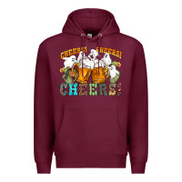 Burgundy western cheers with ghosts Premium Hoodie - NancyCooperArtShop