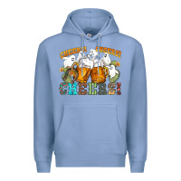 Colony Blue western cheers with ghosts Premium Hoodie - NancyCooperArtShop