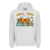 Dove Grey western cheers with ghosts Premium Hoodie - NancyCooperArtShop