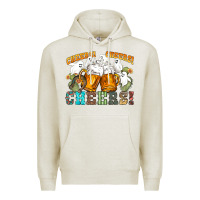 Oatmeal Heather western cheers with ghosts Premium Hoodie - NancyCooperArtShop